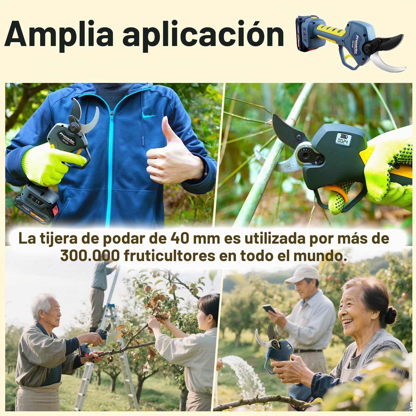 Tijera de Poda Eléctrica 40mm Compatible con Makita 18V | Solo Herramienta Sin Batería Ni Cargador, Motor Sin Escobillas, Hojas SK5 Para Poda De Árboles Y Jardines