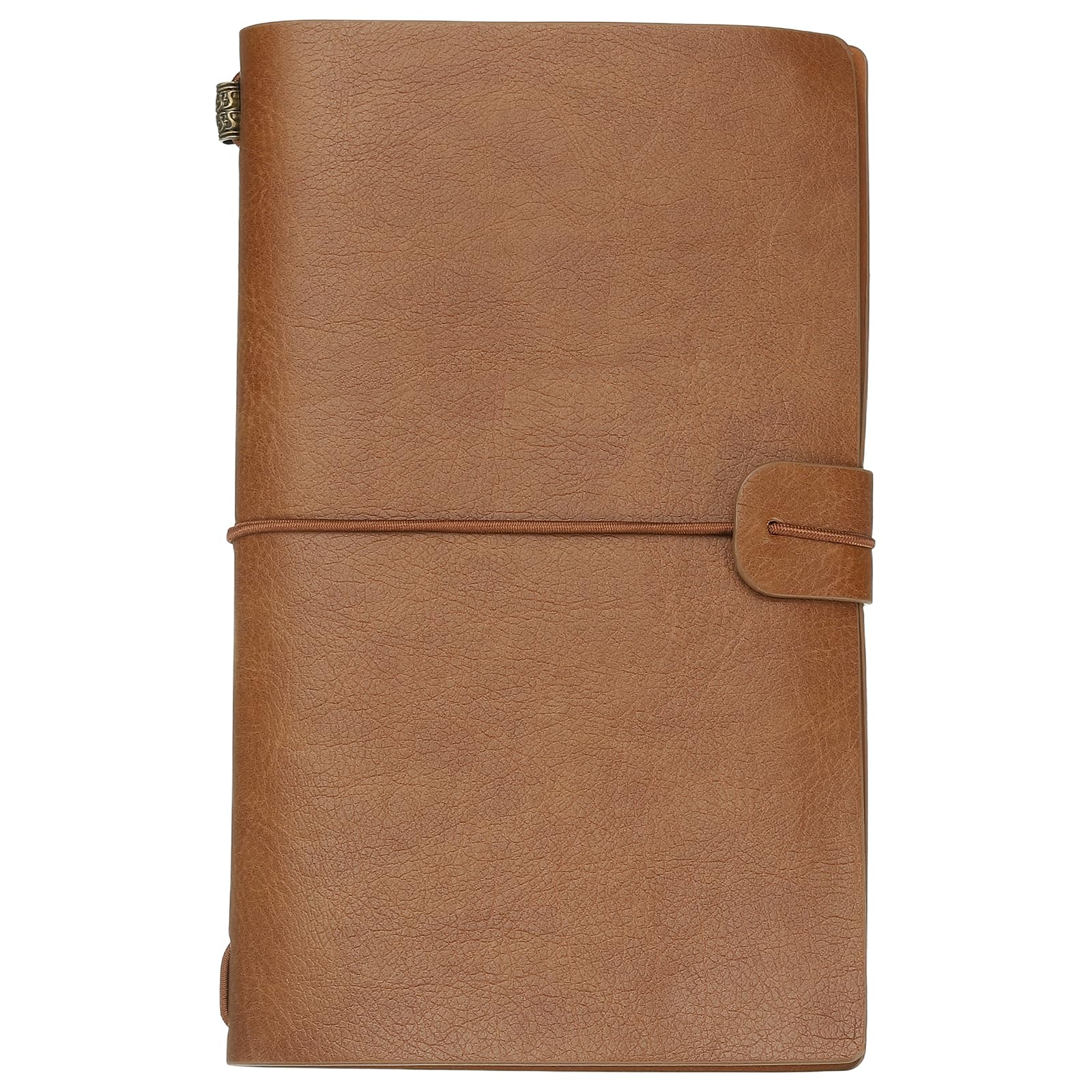 PATIKIL 1 Pcs Vintage Retro PU Leather Notebook, Refillable Notepaper Travel Journal Notebook for Travel Diary Planner, Light Brown