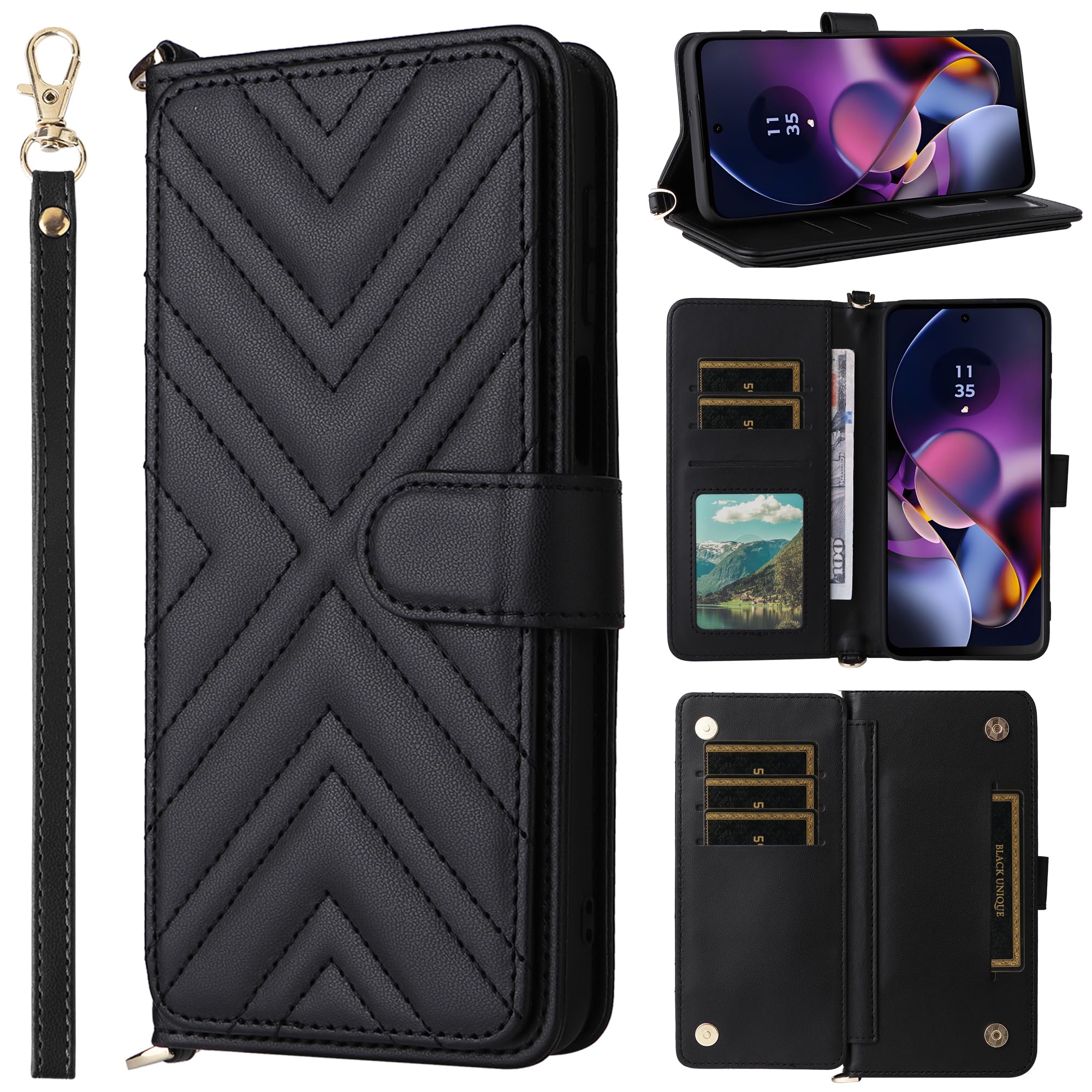 Cover Compatibile con Google Pixel 10 Pro XL con 1 Pack Vetro Temperato,con Protezione Fotocamera [Slidable] Custodia 360°Rotante Anello Supporto Militare - Nero