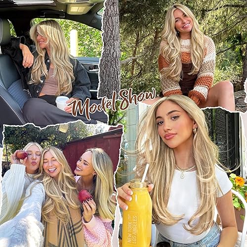 Miniatura 4 de ALXNAN Extensiones de cabello con pinzas, 7 unidades, extensiones de cabello grueso y largo en capas, extensiones de cabello con trama de encaje