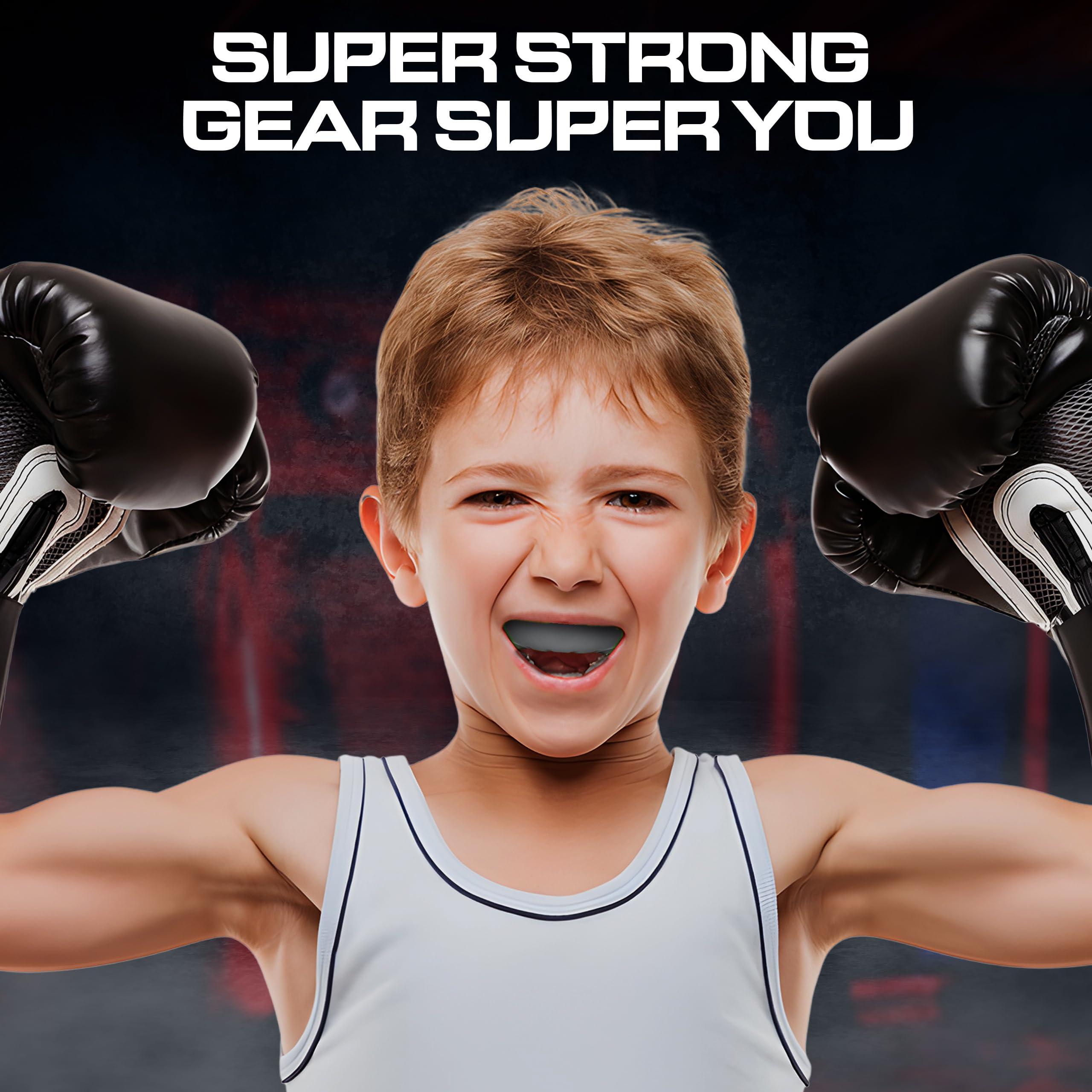 Sport-Mundschutz für Kinder, Jugendliche, Jungen, Mädchen, Kinder, Teenager, Mundschutz mit Etui (BPA-frei) für Boxen, Kampfsport, MMA, Karate, Lacrosse, Fußball, Fußball und alle