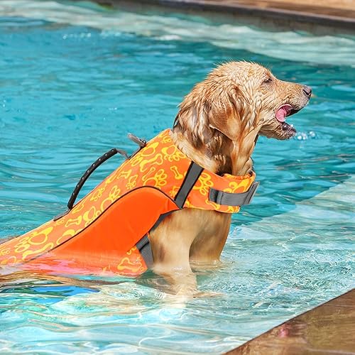 Miniatura 7 de ALAGIRLS Chaleco salvavidas para perro, tejido antidesgarros Ripstop, chaleco salvavidas de seguridad para mascotas con alta flotabilidad, chaleco