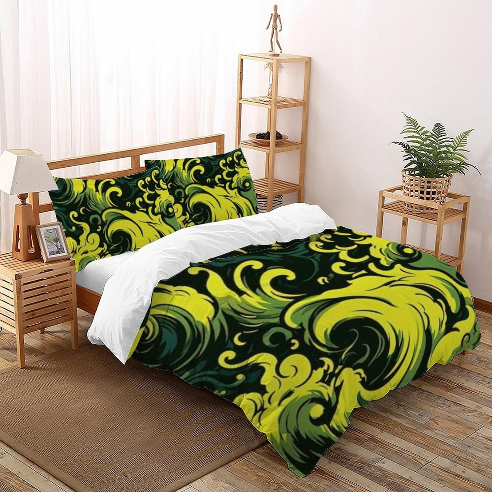 Housse de couette double microfibre Sea Literie facile à laver pour lit d'adolescent