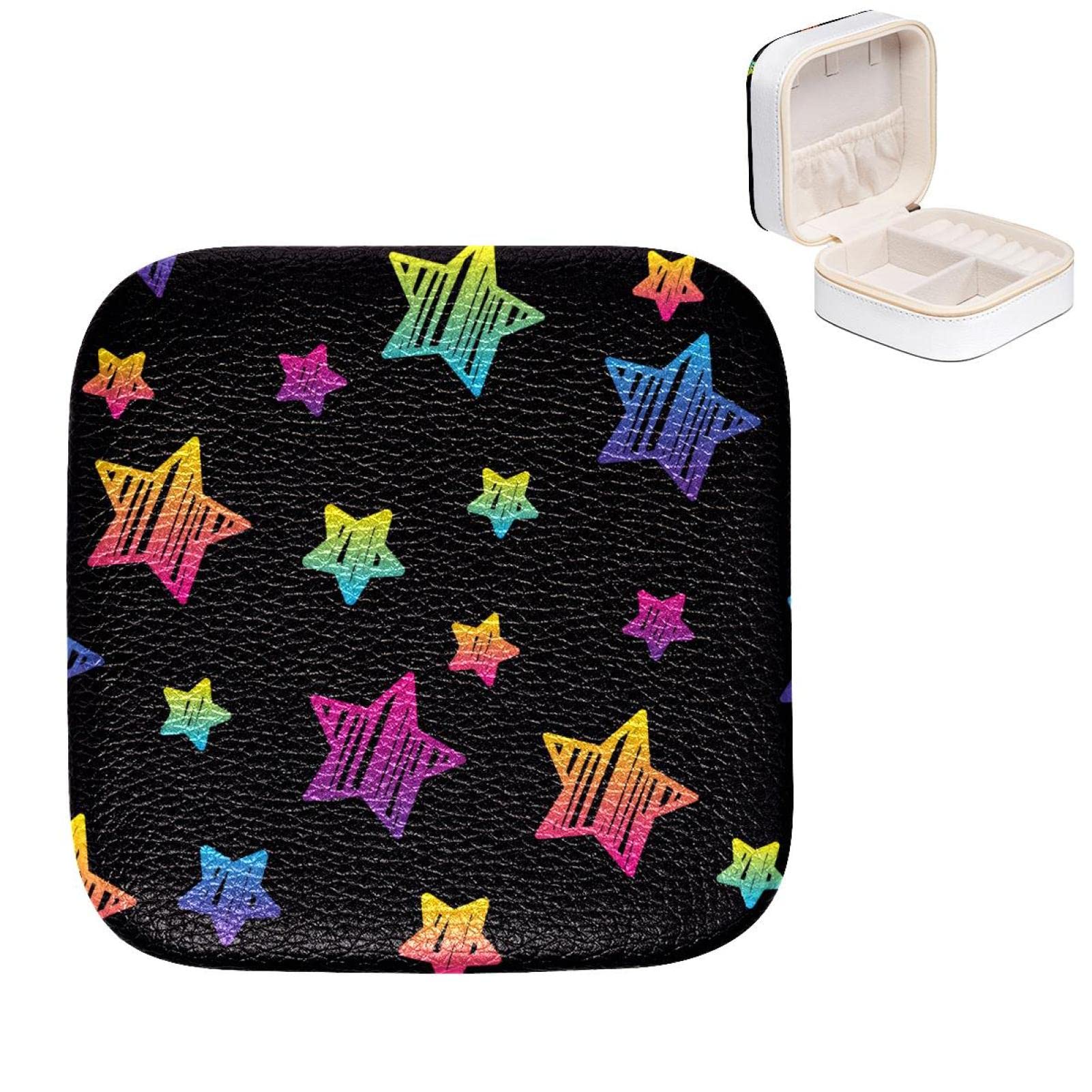 Boîte à bijoux pour femme et fille cadeau idéal motif étoile noire rangement bague