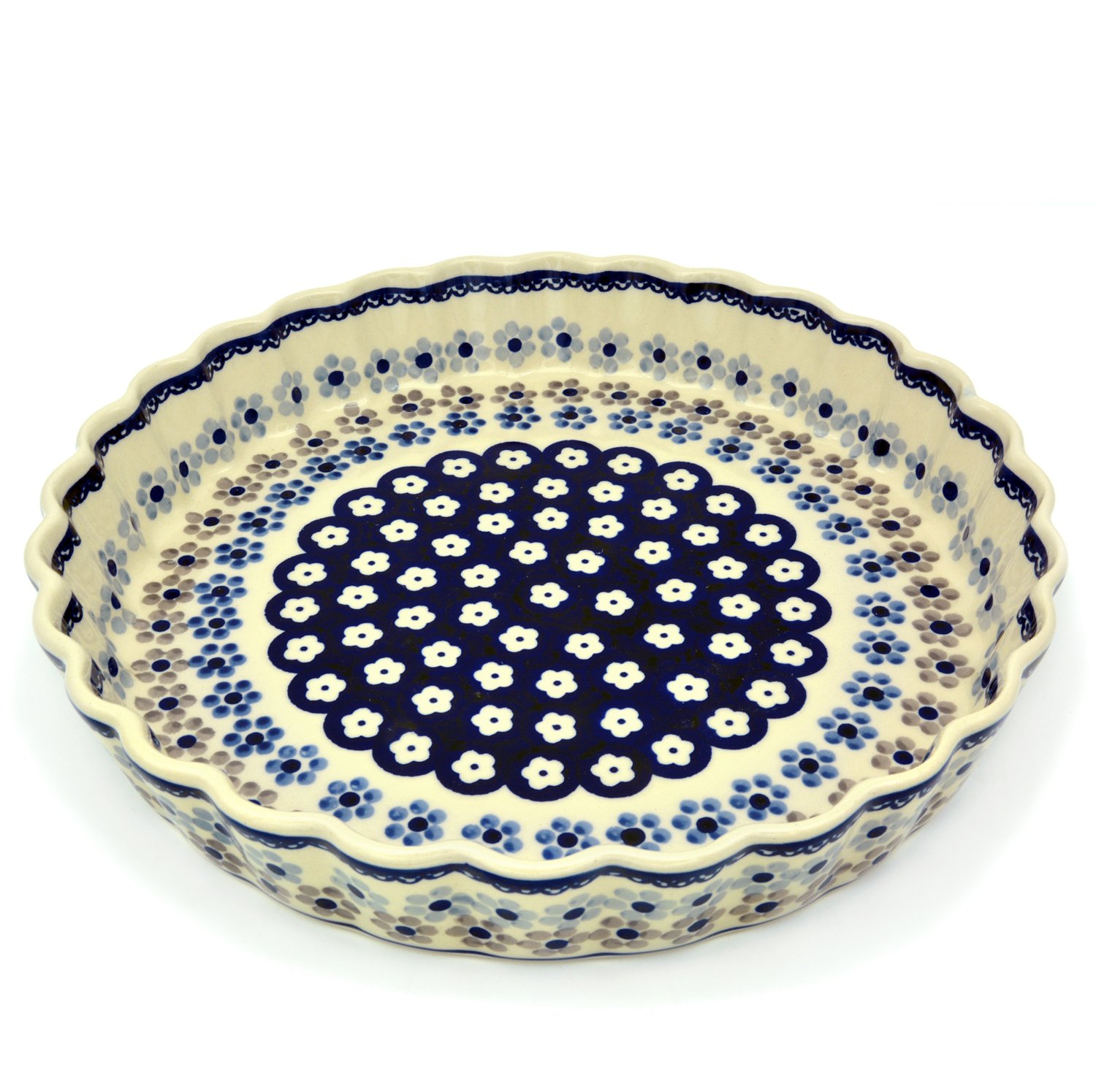 Bunzlauer keramik Tarte- oder Quicheform 26,5 cm (Dekor Leonie)