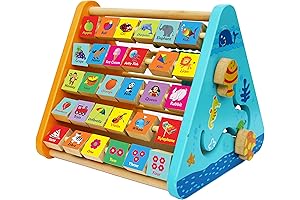 TOWO 5-in-1 Wooden Alphabet Activity Cube: An Engaging Learning Hub for Curious Toddlers