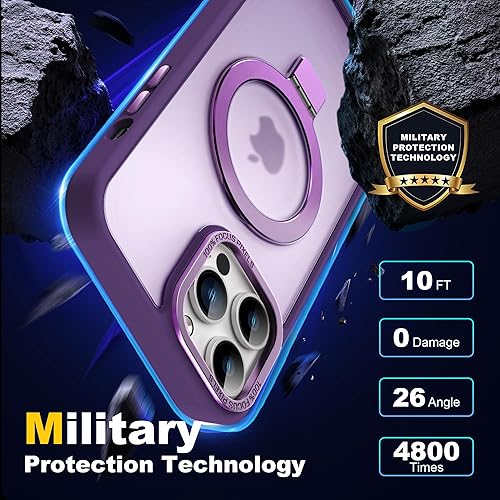 Miniatura 3 de IKARY Funda para iPhone 12 Pro Max con soporte magnético oculto, compatible con Magsafe y protección contra caídas de grado militar, a prueba de