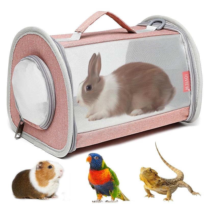 Transportadora para Pequenos Animais com Tela Respirável e Alças Ajustáveis ioview, Tamanho Grande, Rosa