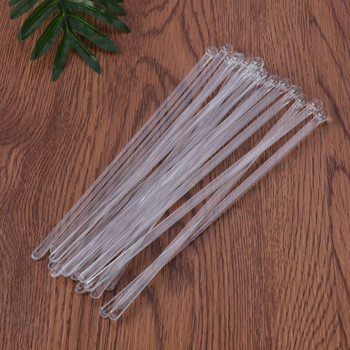 BESPORTBLE 100pcs Transparent Plastic Drink Stirring Sticks Round for Cocktails Tea and Beverages for Bars Restaurants and Parties