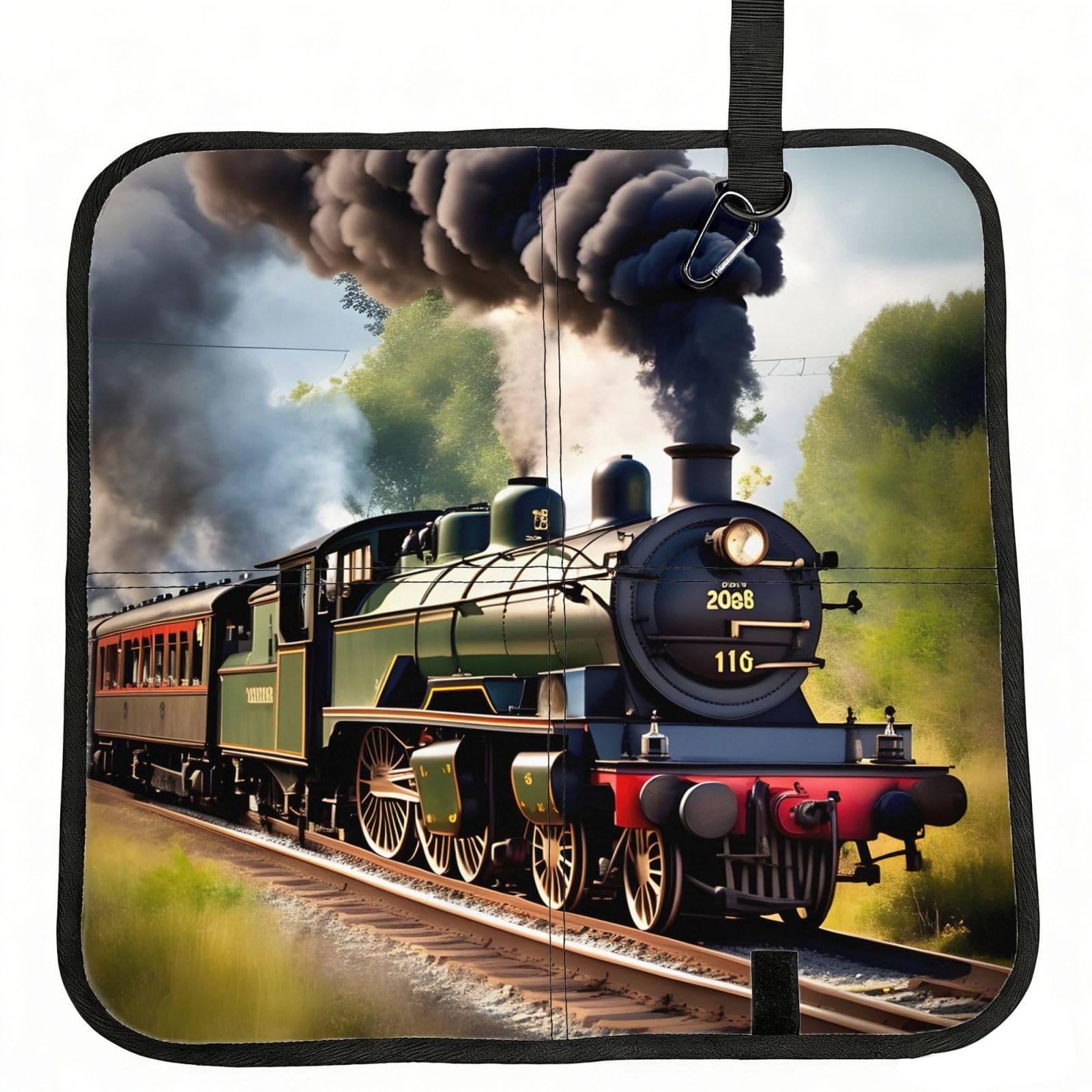 NImongt Steam Little Train Print Portable Chair Pad Foldable Seat Cushion Outdoor Seating Office Picnic Camping