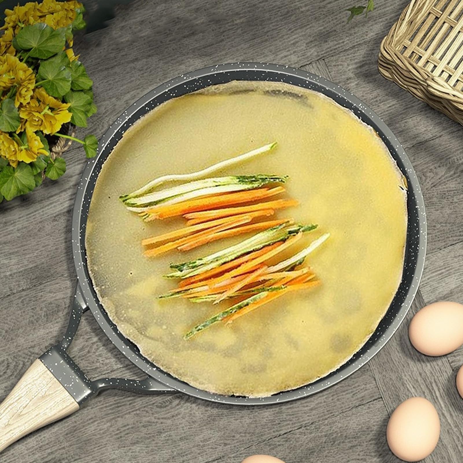 Antihaft-Pfanne Aus Medizinischem Stein, Haushalts-Kochpfanne, Leichte Bratpfanne, Universal-Frühstückspfanne For Herdplatten, Antihaft-Pfanne, Kochpfanne, Bratpfanne, Steak-Bratpfanne(White,28cm)
