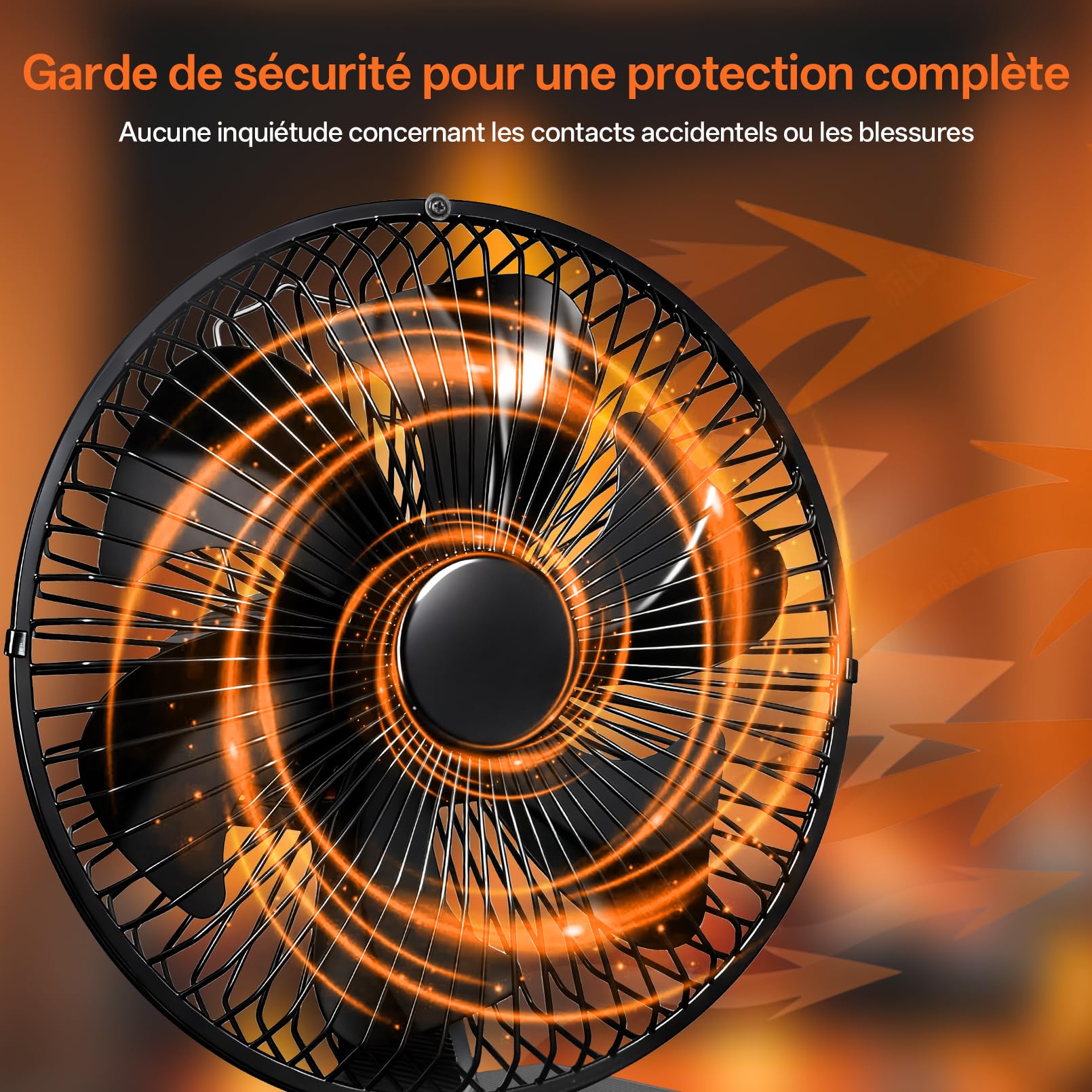 JossaColar Ventilateur de Poêle Ventilateur de Cheminée avec Grille de Protection | ventilateur de poele à 6 pales | Socle réglable, adapté aux cheminées et aux tuyaux de poêle