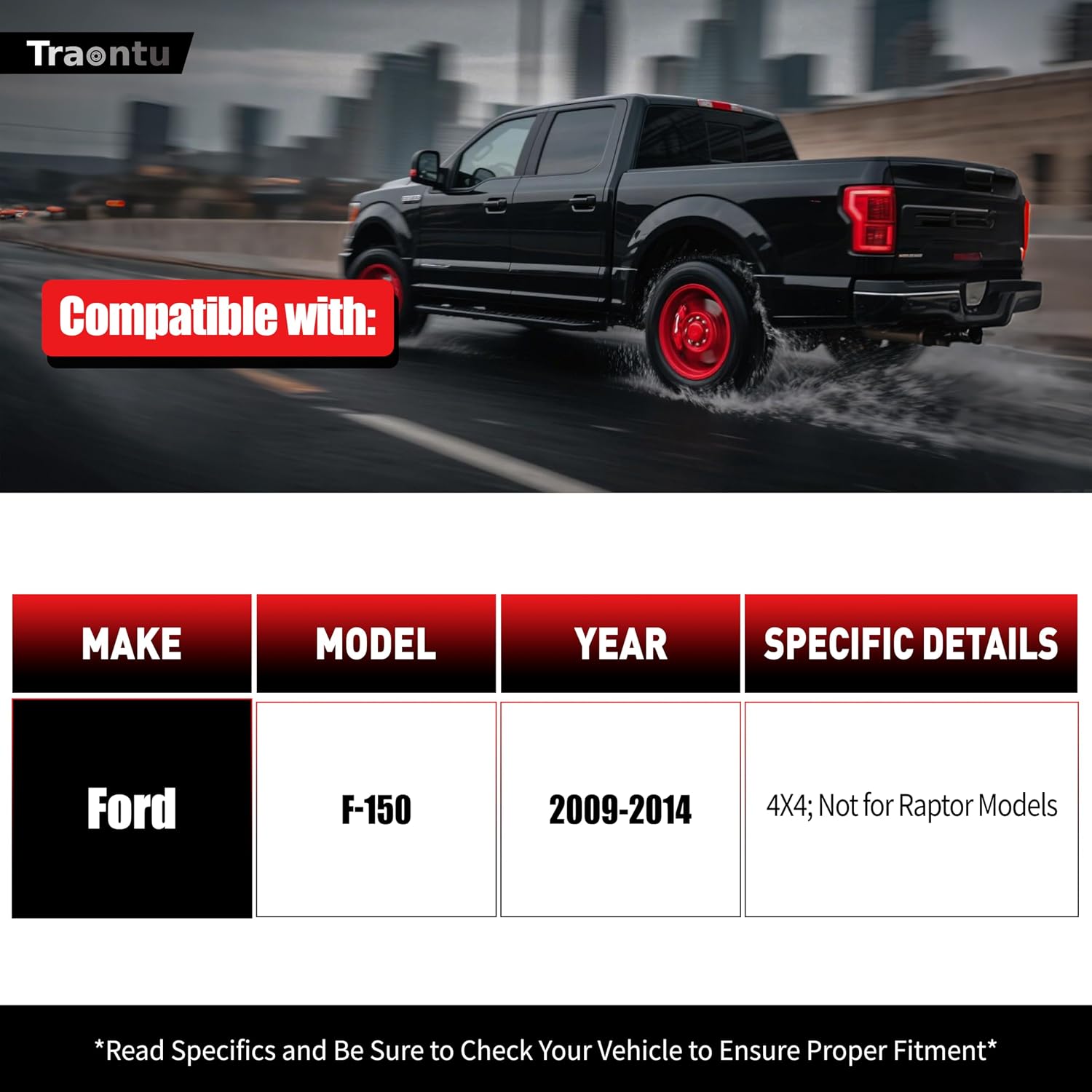 Front End 12pc Suspension Kit for 4WD 2009-2014 Ford F-150 [Exc. Raptor] 2 Upper Control Arms Ball Joints K80306/K80308, 2 Lower Ball Joints 2 Sway Bar Links 4 Inner Outer Tie Rods 2 Boots Replacement