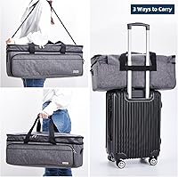 Vista 7 de NICOGENA Estuche de transporte de doble capa con bolsillo para tapete para Cricut Maker 4, Explore 4, múltiples compartimentos frontales grandes