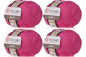 4 Skeins Yarnart Jeans Alize Yarn, 55% Cotton 45% Acrylic Yarn