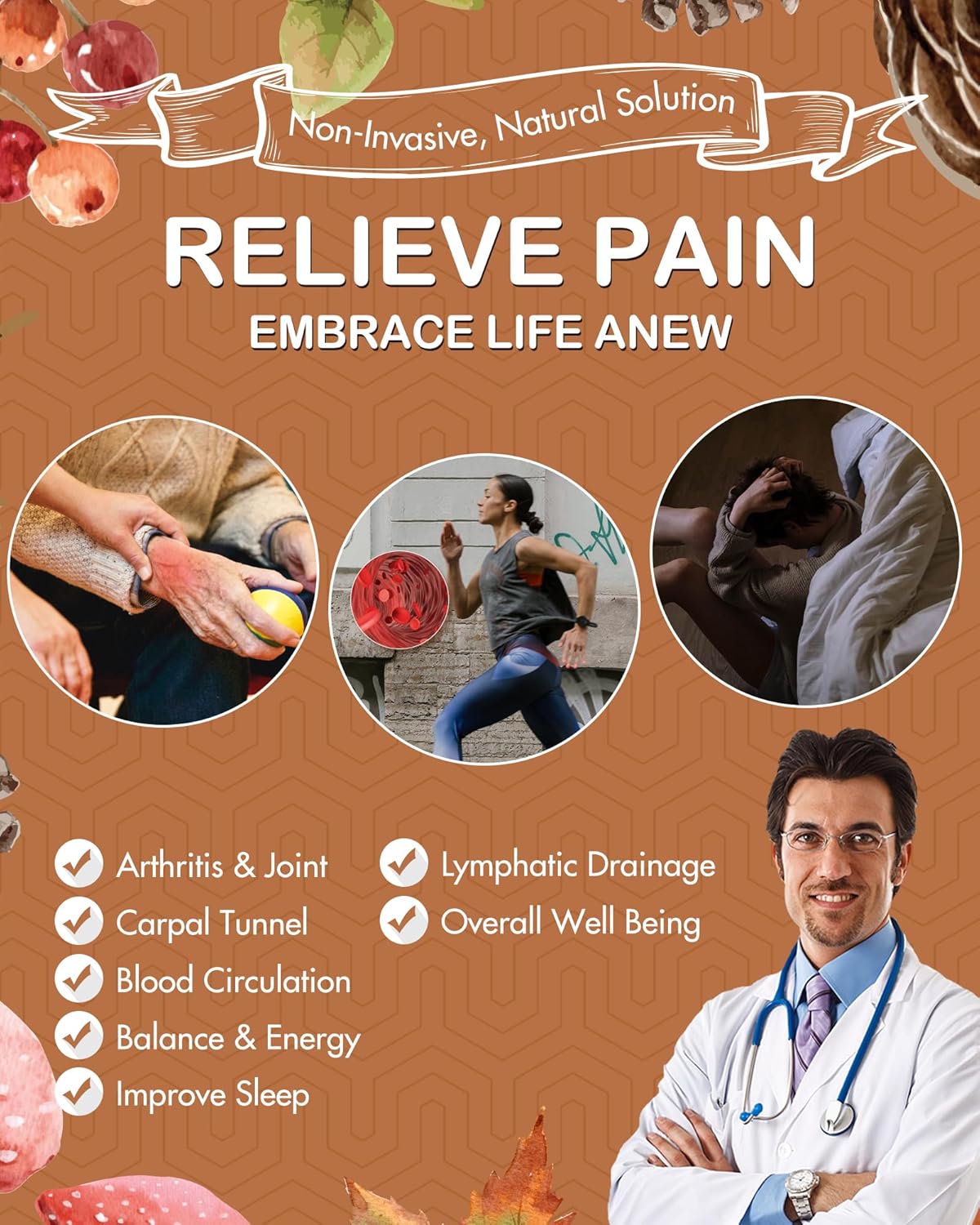 Feraco Pure Copper Bracelets for Women, 12X Enhanced Strength Magnetic Cuff Bangle for Women, 3800 Gauss Neodymium Magnets, Adjustable (Daisy) - Image 2