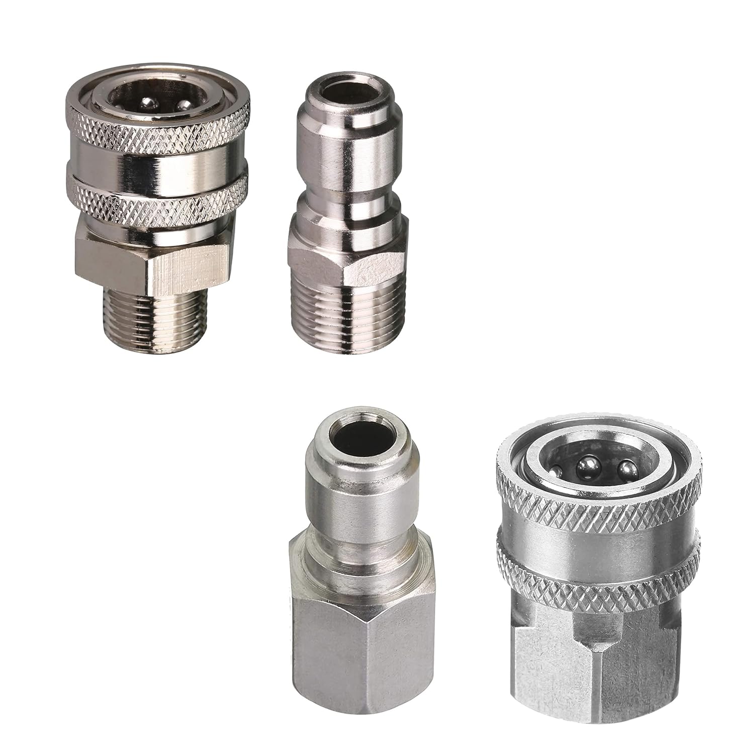 Tool Daily Pressure Washer Adapter Set, 3/8 Inch Quick Connect Kit, Female Fitting, Stainless Steel, 5000 PSI