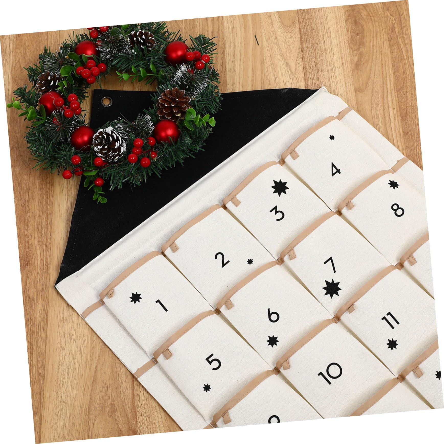MAGICLULU Aufbewahrungstasche Über Der Tür Geschenkpapier-organizer Weihnachts-countdown-dekoration Weihnachts-adventskalender Mit Taschen Wandteppich Ornament Hängend Baumwolle Kind