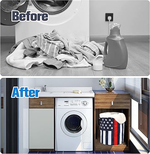 Miniatura 5 de Cesta plegable de tela Oxford con diseño de bandera de Estados Unidos, diseño de bandera de Estados Unidos, divertida cesta de almacenamiento de