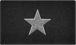 NicomanSTAR Fußmatte | Eingangssperre Schmutzfangmatte | Terrasse Garten Wintergarten Fußmatte | innen außen matt|Schwarz mit grauem Stern - Mittel (75x44cm)