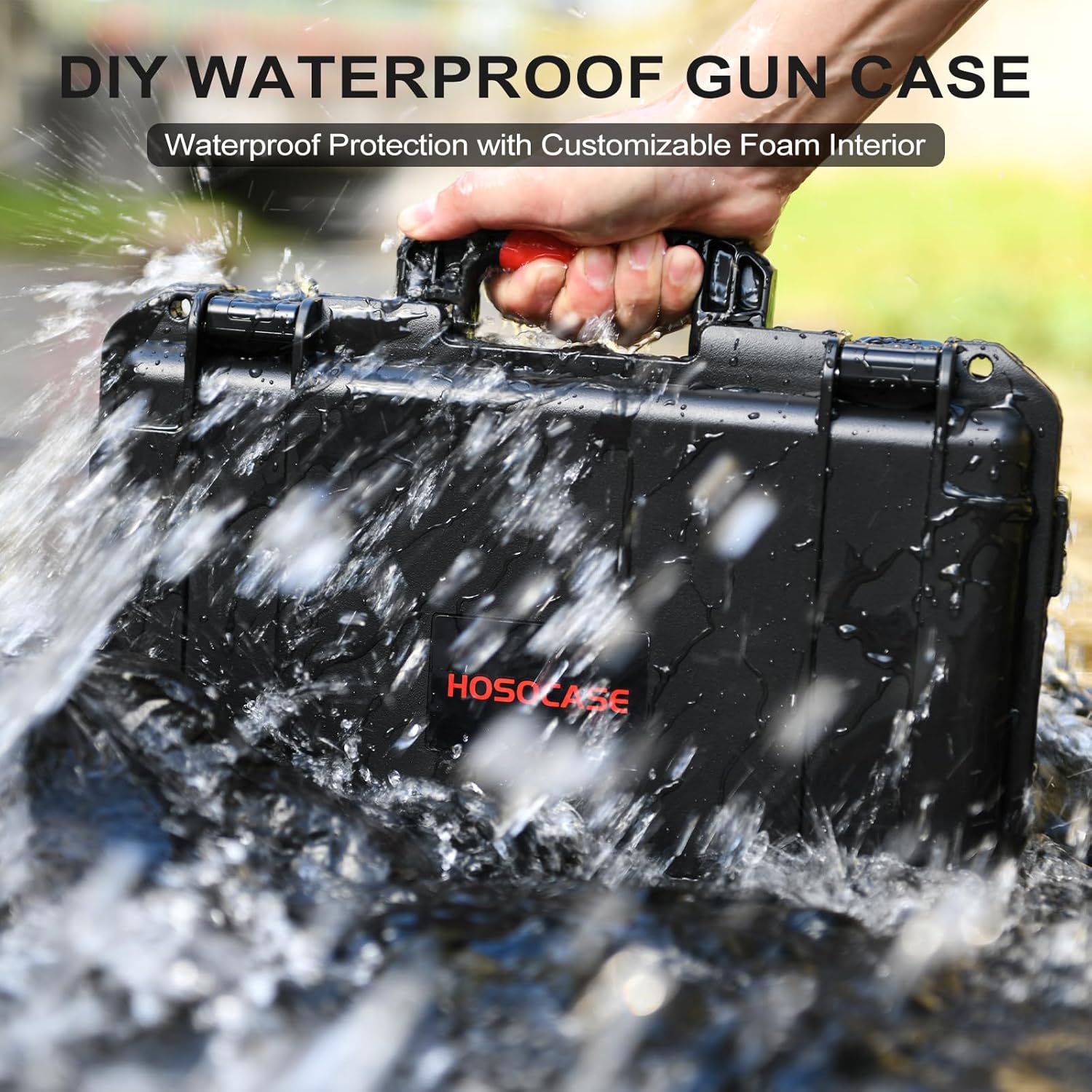 Gun Case Box for Pistol Handgun: TSA Approved Waterproof Handgun Case with DIY Customizable Foam, Travel Carrying Cases for Pistols, Shockproof Hard Shell Firearm Storage Box for Transport & Storage - Image 7