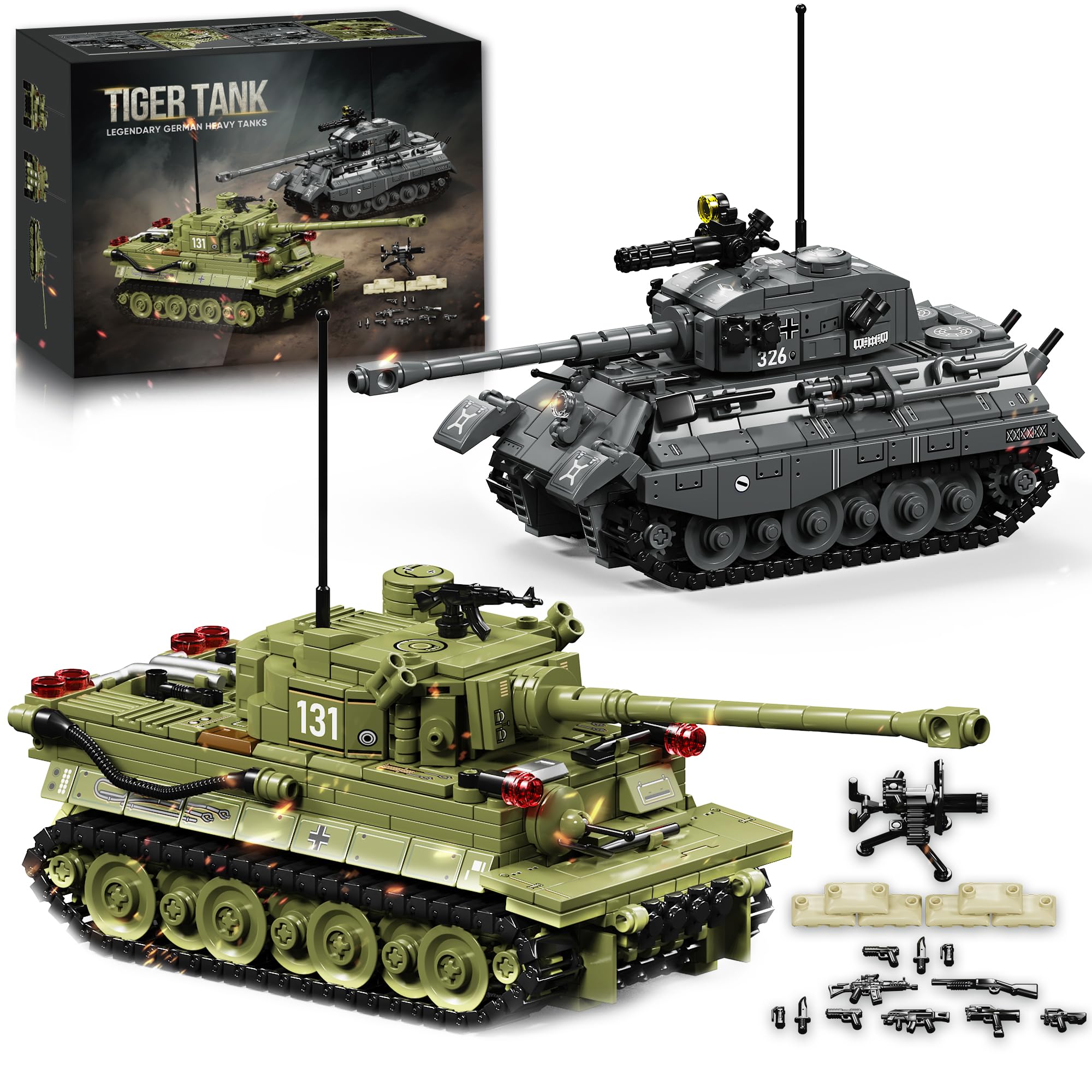 Snapklik.com : WW2 Army Tank Building Blocks Set, 2 Classic Military ...