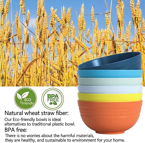 Miniatura 3 de Homestockplus Juego de 6 cuencos de ensalada de 68 onzas, cuencos grandes irrompibles para ensalada, sopa, ramen, fideos, avena, aperitivos, aptos