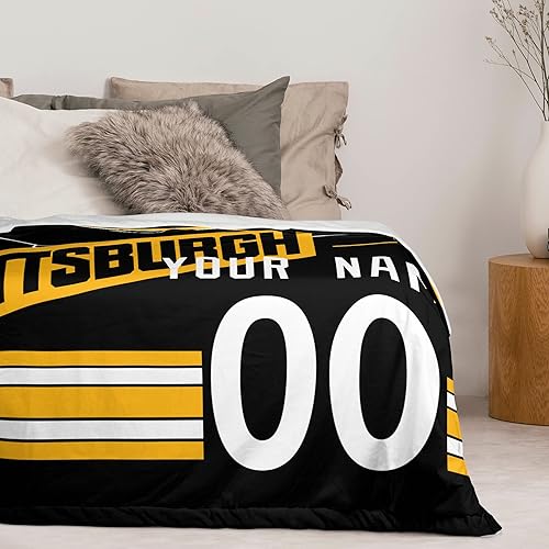 Miniatura 4 de ANTKING Manta de felpa personalizada de Pittsburgh para hombres, mujeres y jóvenes, regalo