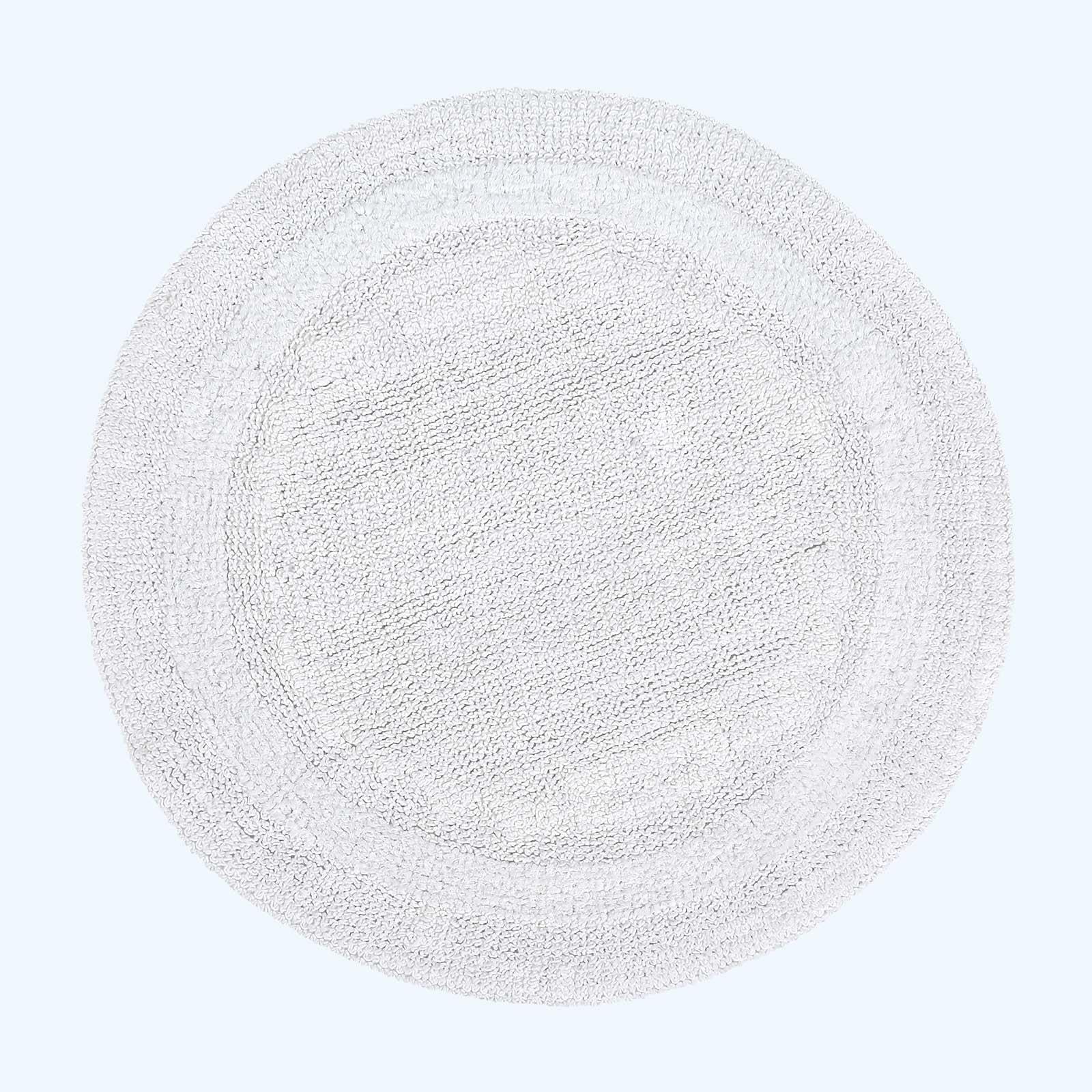 HOMESCAPES Round Bathroom Mat, Luxury 1600gsm Extra Soft 100% Cotton, Reversible Bath Mat Non-Slip, Washable, Super Absorbent, Quick-Dry, White Round Bathroom Rug, 80cm