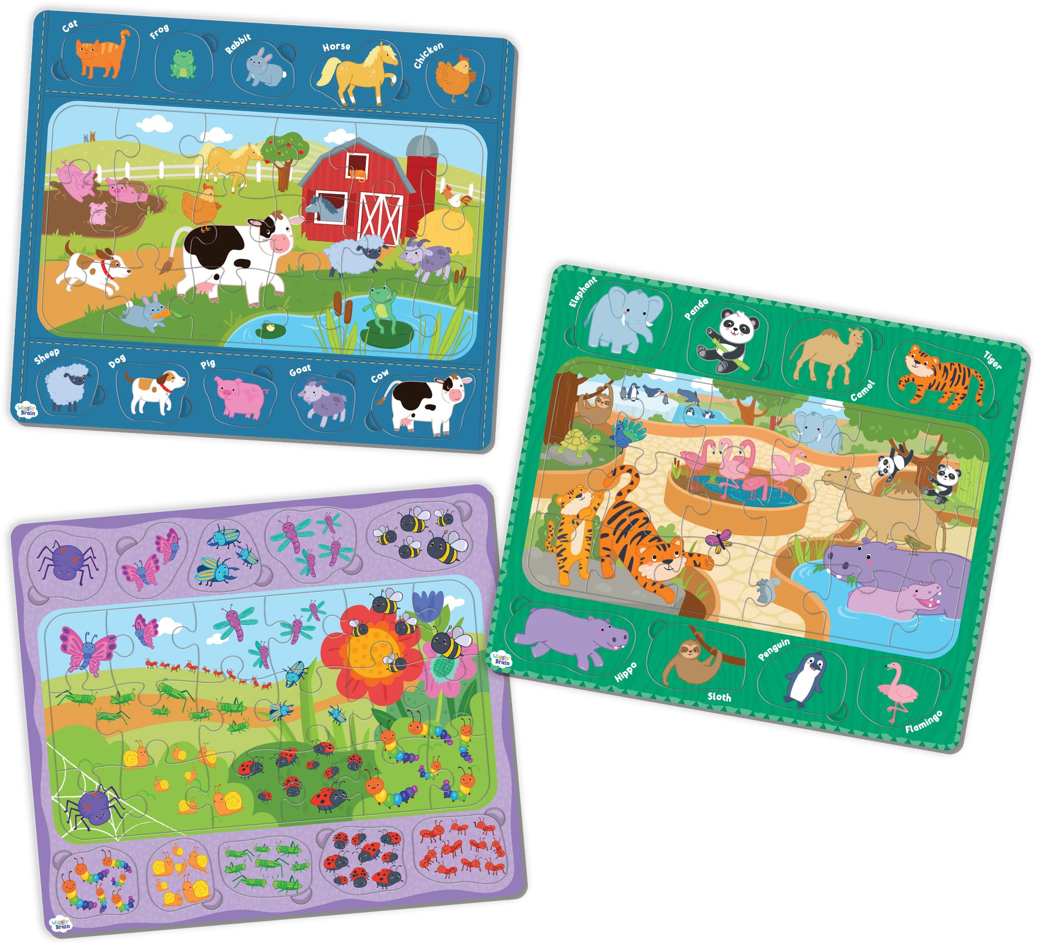 Teacher Created Resources Wiggle Brain Tray Puzzles: Animals at Play | TCR10591