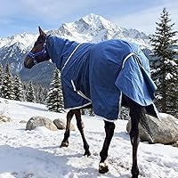 Vista 7 de Manta de caballo de participación premium de invierno 1200D, manta impermeable de peso medio