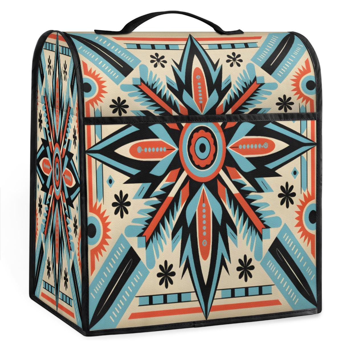 Coffee Maker Cover Ethnic Aztec Texture Kitchen Appliance Covers Small Appliance Covers Blender Cover Juicer Cover Dust Covers for Kitchen Appliances with Top Handle and Pockets,Washable,C497