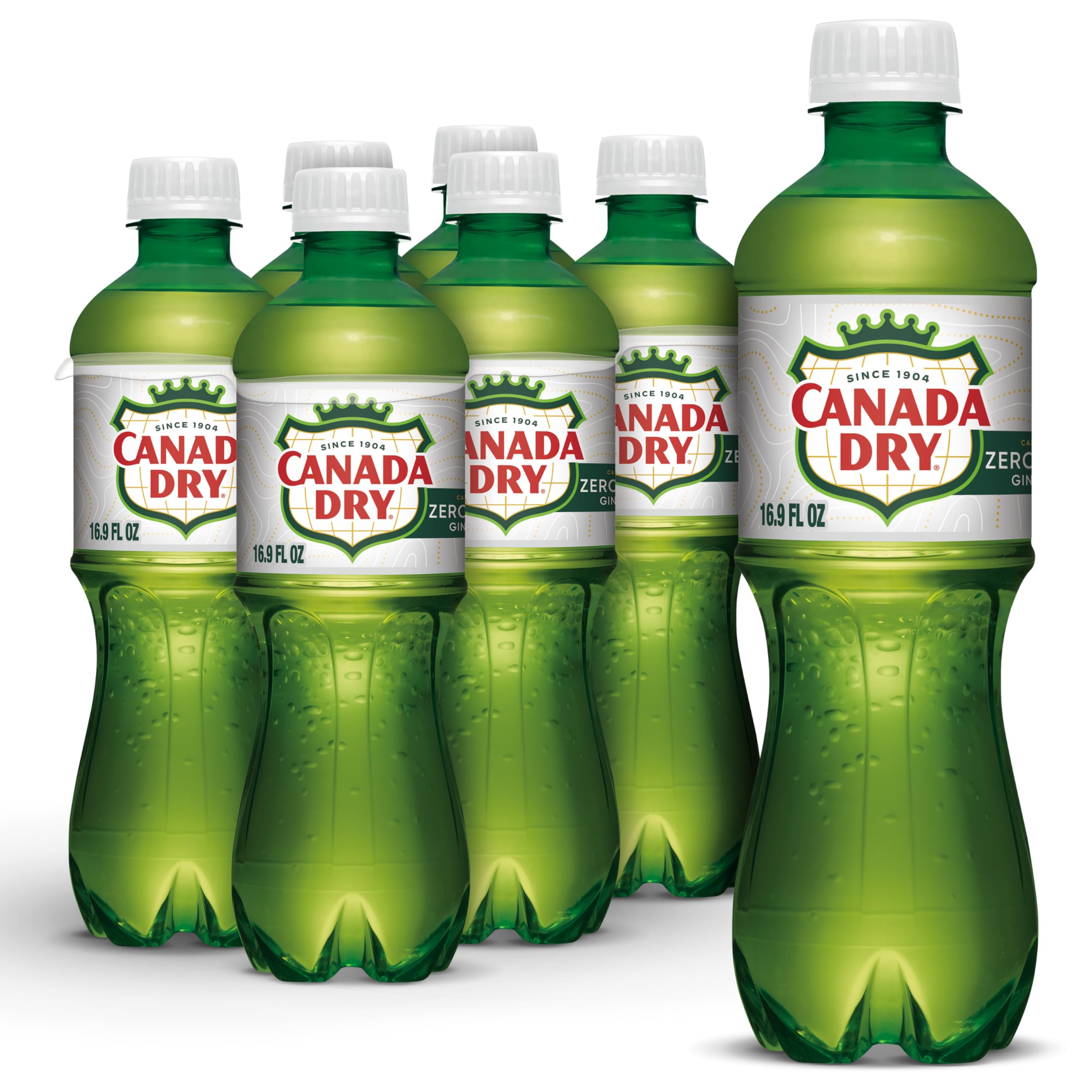 Canada Dry Zero Sugar Ginger Ale Soda, .5 L bottles, 6 pack