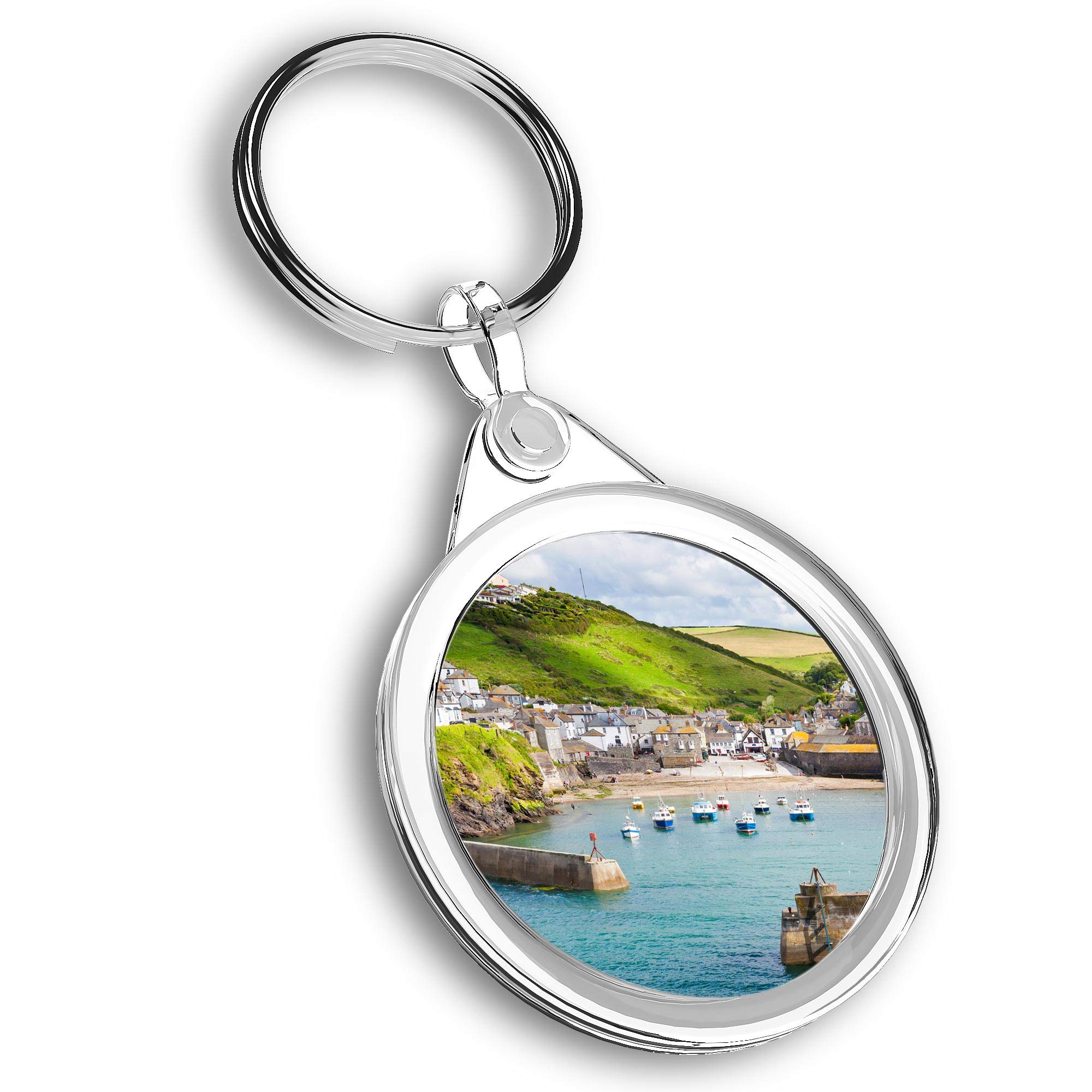 Destination Vinyl Ltd 1 x Photo Keyring - Port Isaac Cornwall England UK |Keychain|Keyring|Charm| #46159