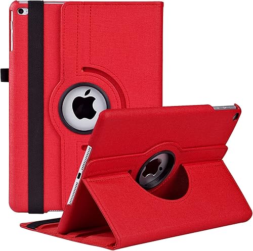 Funda para iPad 9.7 2018 2017  iPad Air 2  Funda protectora con soporte giratorio de 360 grados con encendido automático para iPad de 9.7 pulgadas