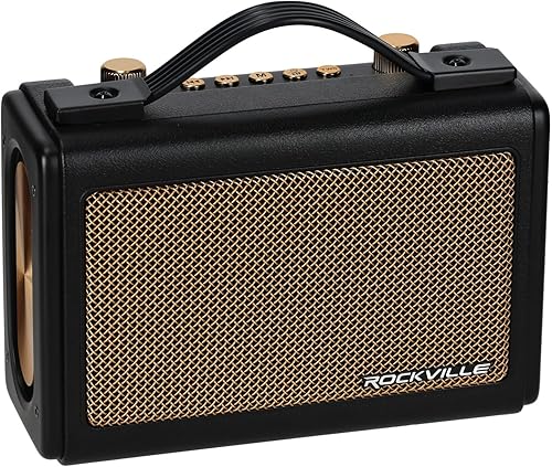 Miniatura 8 de Rockville GlideTone - Altavoz Bluetooth portátil retro, potencia estéreo de 25 W, TWS, controladores de rango completo de 2.5 pulgadas, duración de