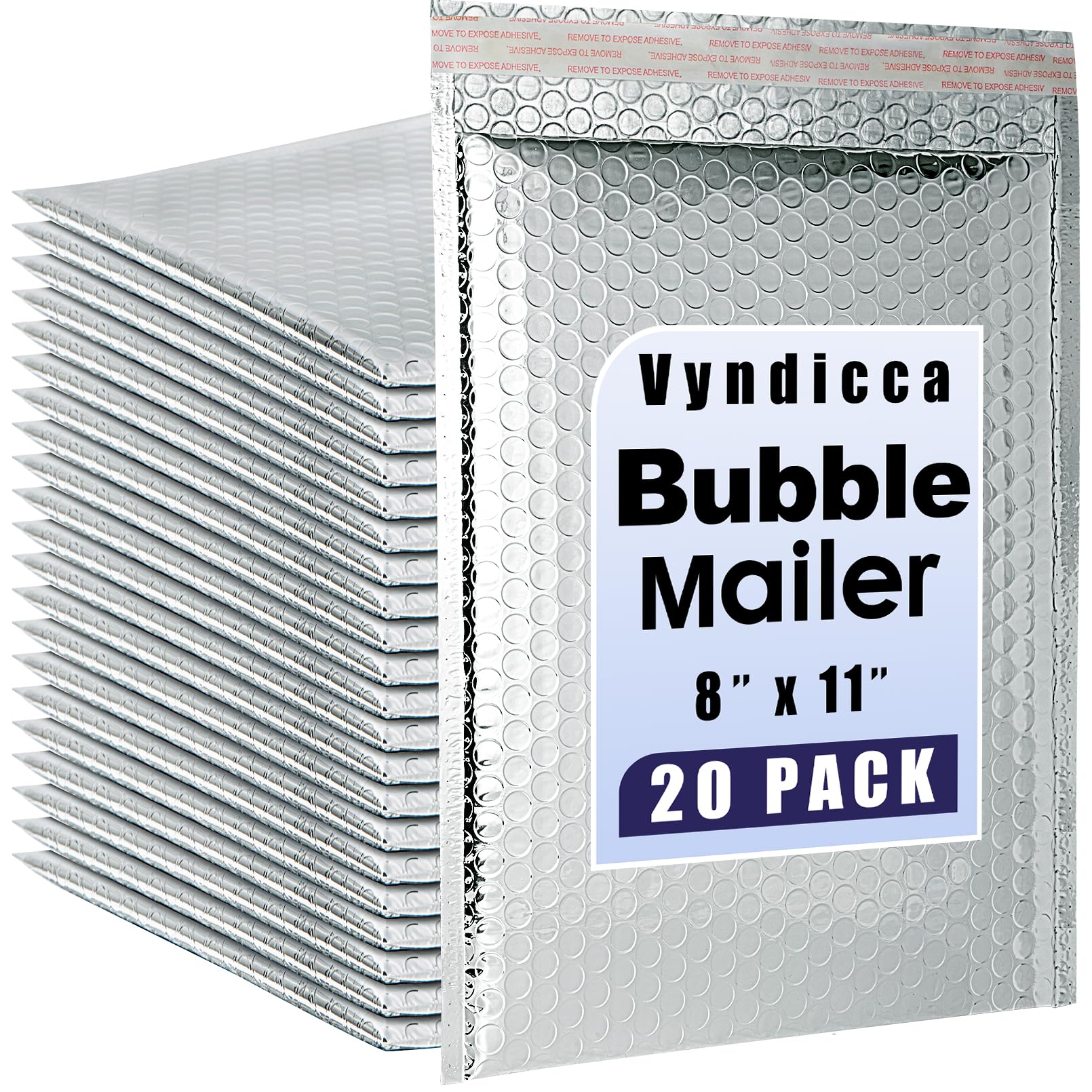Confezione da 20 buste termiche a bolle d'aria, 20,3 x 28 cm, metallizzate, autosigillanti, buste imbottite impermeabili, sacchetti isolati per spedizioni a freddo