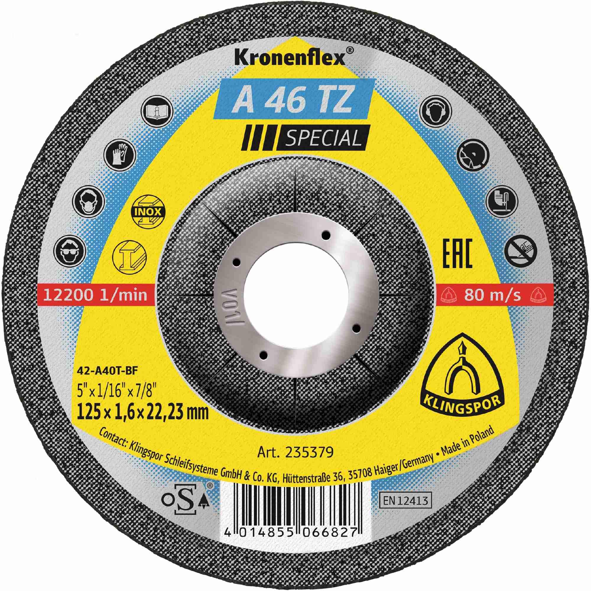 A 46 TZ - Discos de corte (25 unidades, 125 x 1,6 x 22,23 mm)