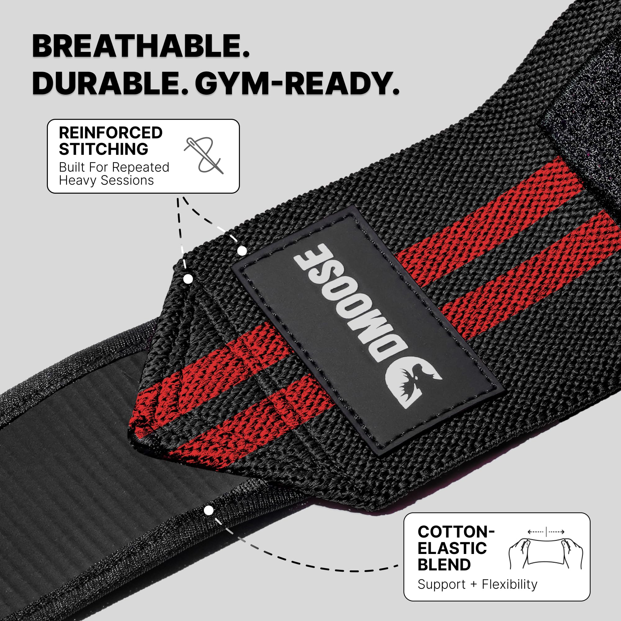 DMoose Fitness Gomiti per sollevamento pesi (coppia) 101,6 cm, tutore regolabile per supporto articolare, sollievo dal dolore e tendinite, cinghie per gomito per sollevamento pesi, panca e allenamenti