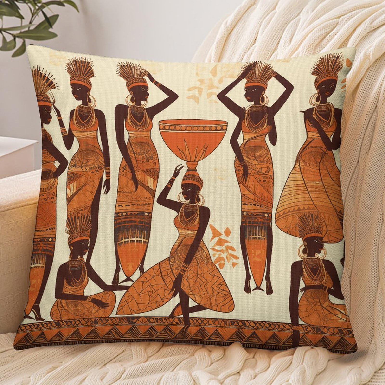 Fekiloot Style African Tribal Woman Pillowcase Pillow Sham Pillow Case