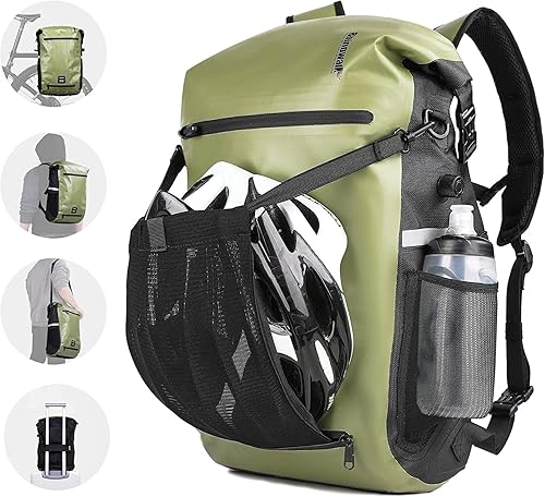 Miniatura 8 de Rhinowalk Bolsa de alforja para bicicleta, impermeable, 22L, bolsa de maletero trasera para ciclismo, ciclismo, viajes, equitación