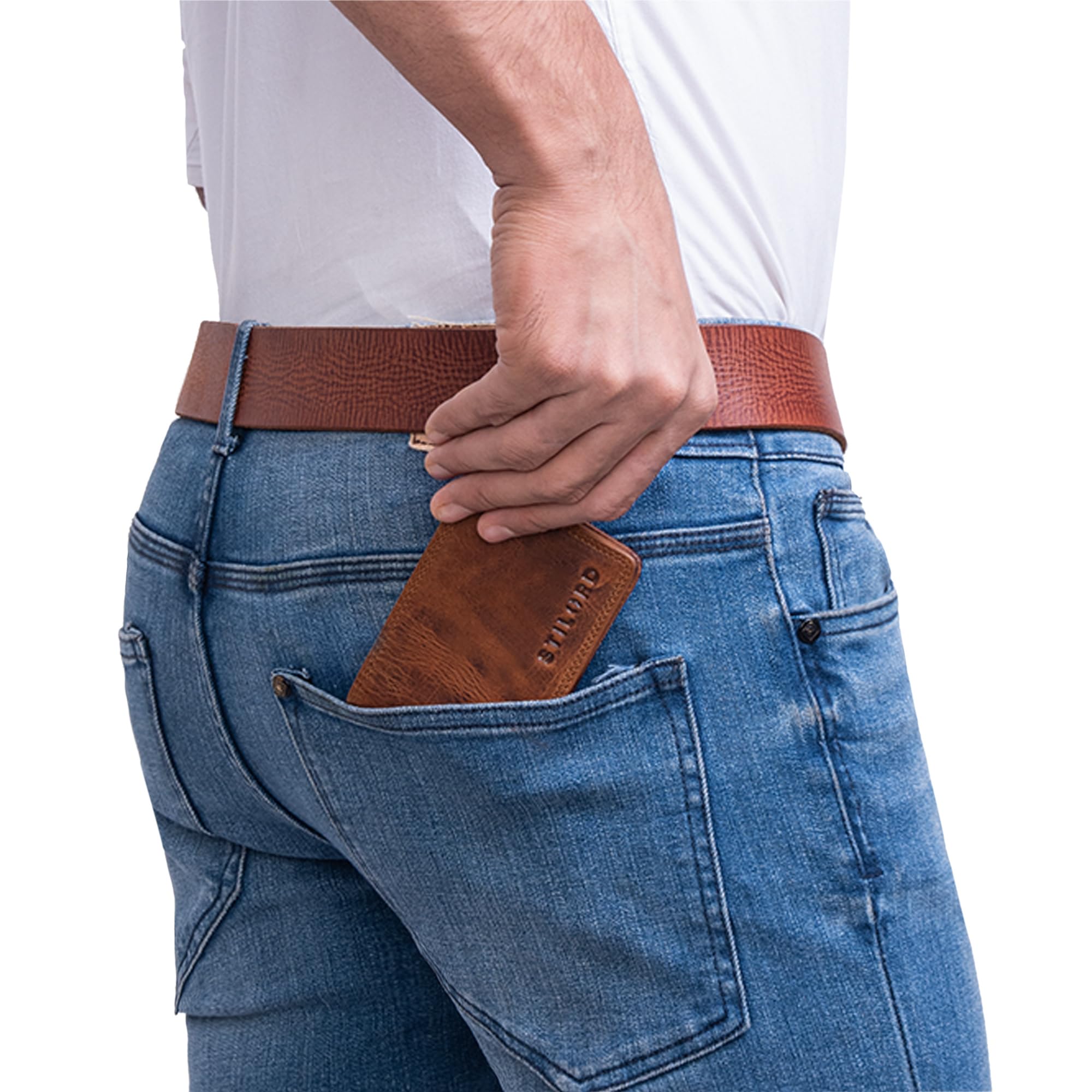 STILORD "Jay Monedero Hombre Pequeño RFID en Cuero Genuino Cartera Mini NFC Bloqueo Clásicas Portamonedas Billetera Portatarjetas de Piel Auténtica Color:Negro
