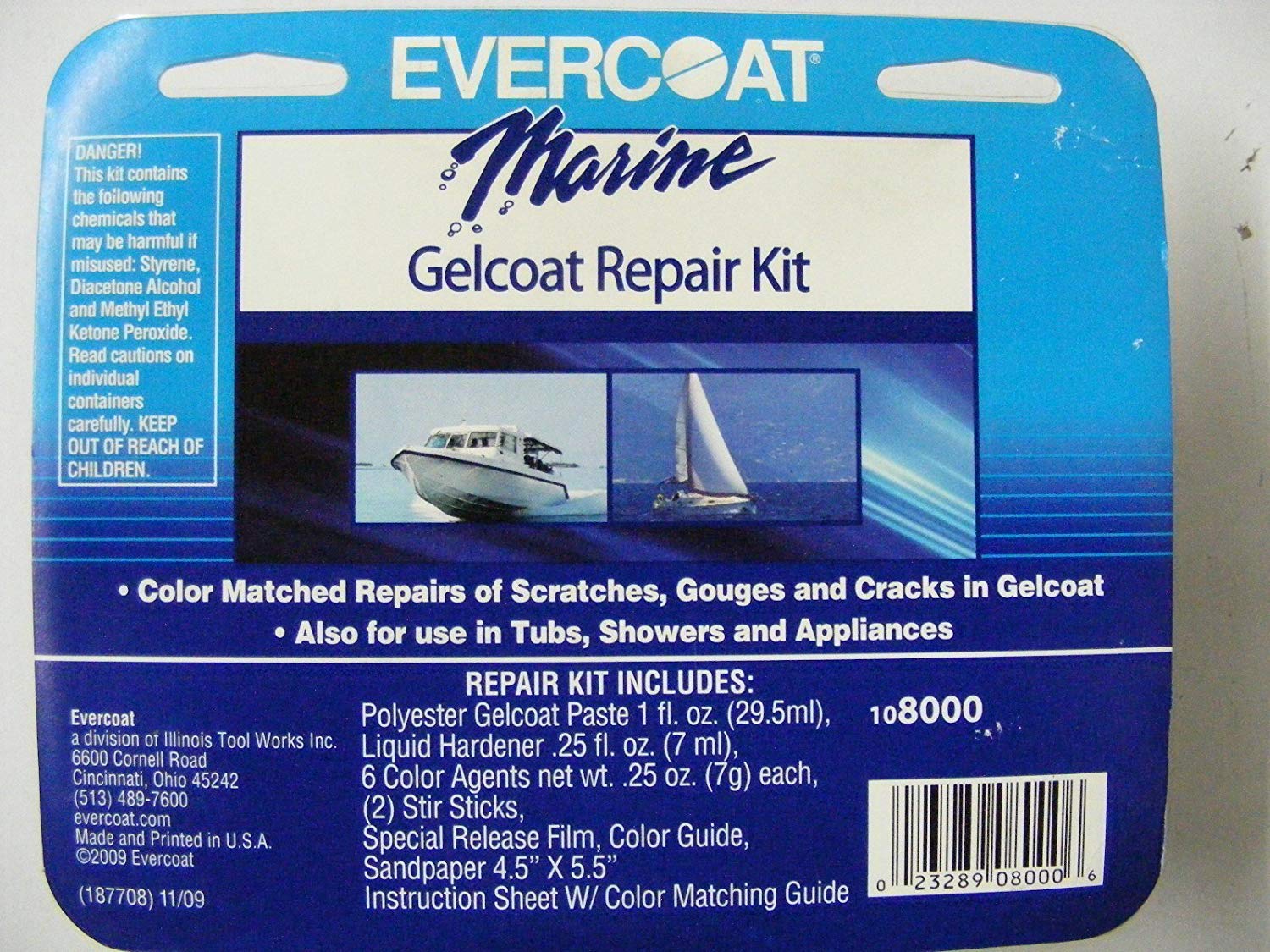 Fibreglass Evercoat 108000; Seacare Gelcoat Repair Kit