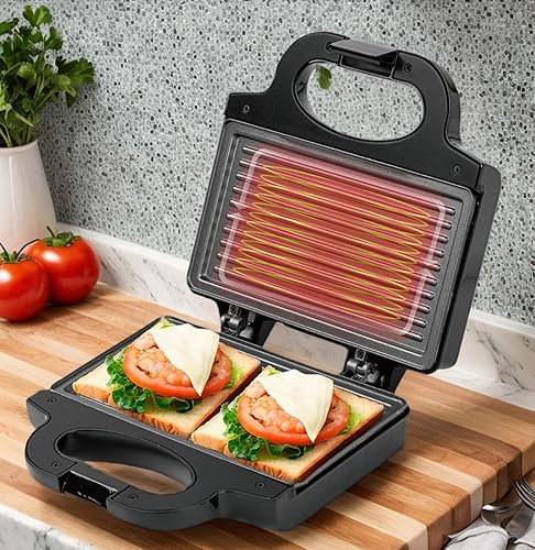 Miniatura 3 de Sandwichera de queso a la parrilla  Cocina eléctrica para sándwiches con luz indicadora - Máquina de desayuno de cocina, para hamburguesa de queso,