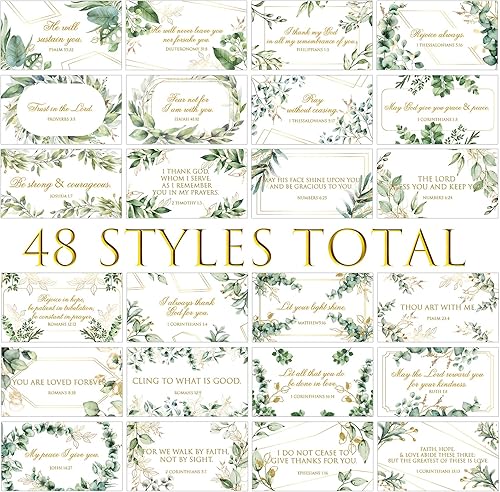 Miniatura 6 de 240 tarjetas de oración tarjetas de versículo de la Biblia tarjetas de afirmación para mujeres regalos cristianos tarjetas de eucalipto con