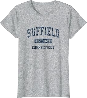 Suffield Connecticut CT Vintage Sports Design Navy T-Shirt