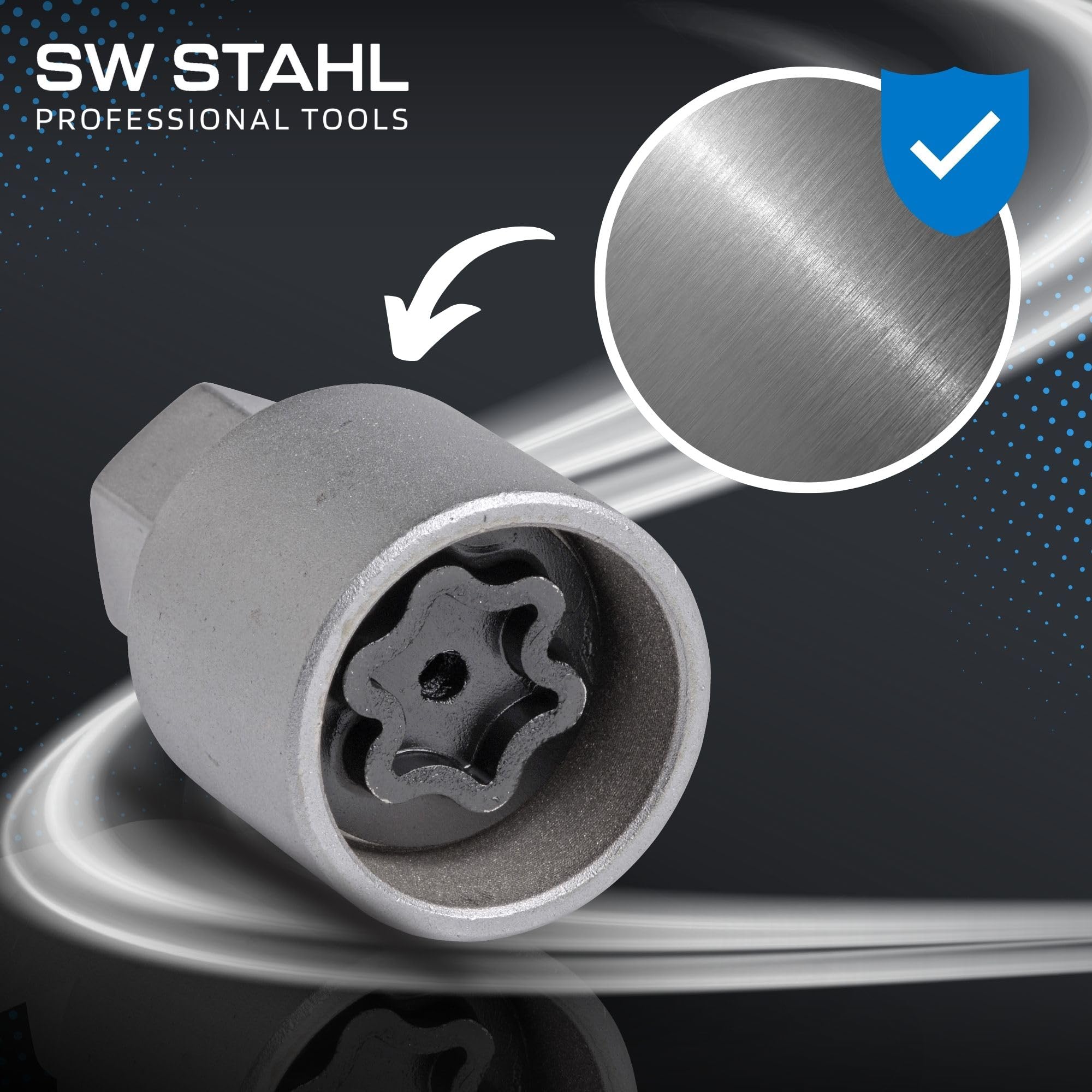 SW-Stahl 02383L-7 Adaptateur d'antivol de jante 527 I Convient pour VW I Déverrouillage des serrures de jante I Outil de démontage I Outil de démontage I Extracteur d'antivol de jante I Clé