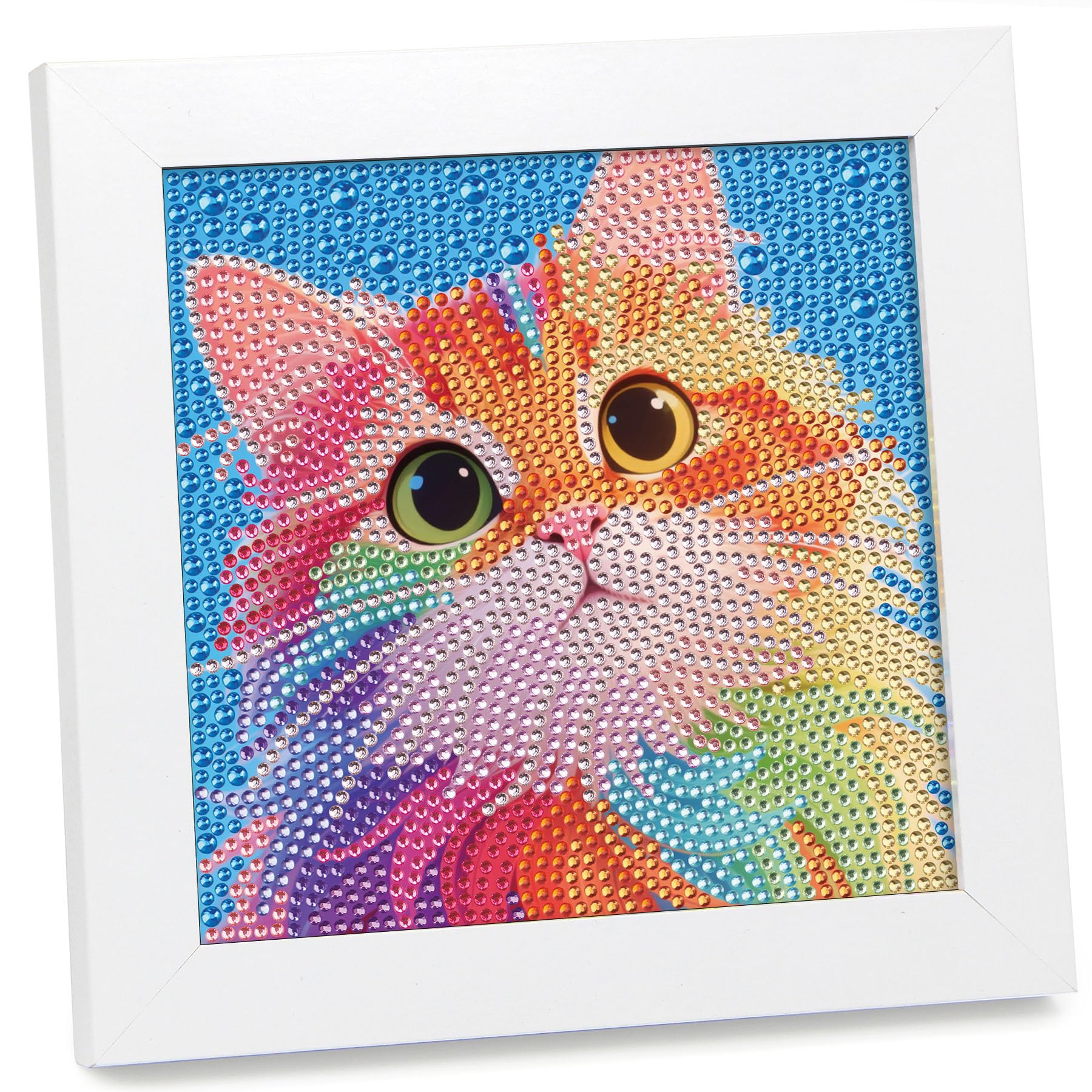 geesfayan Kits de arte de diamantes para niños de 8 a 12,6 pulgadas, pintura artística de gemas con marco de 7 pulgadas, kit completo de inicio para principiantes, regalo creativo de artes y