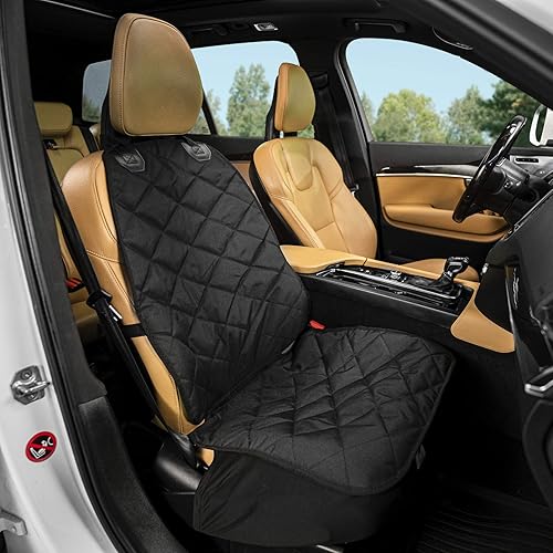 Plush Paws Products Protector de asiento de coche de terciopelo Costuras de diamante Funda lavable e impermeable para asiento delantero Coche,