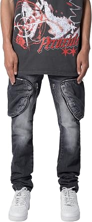 mnml Mens Mnml Mens Zipper Inseam Cargo Denim